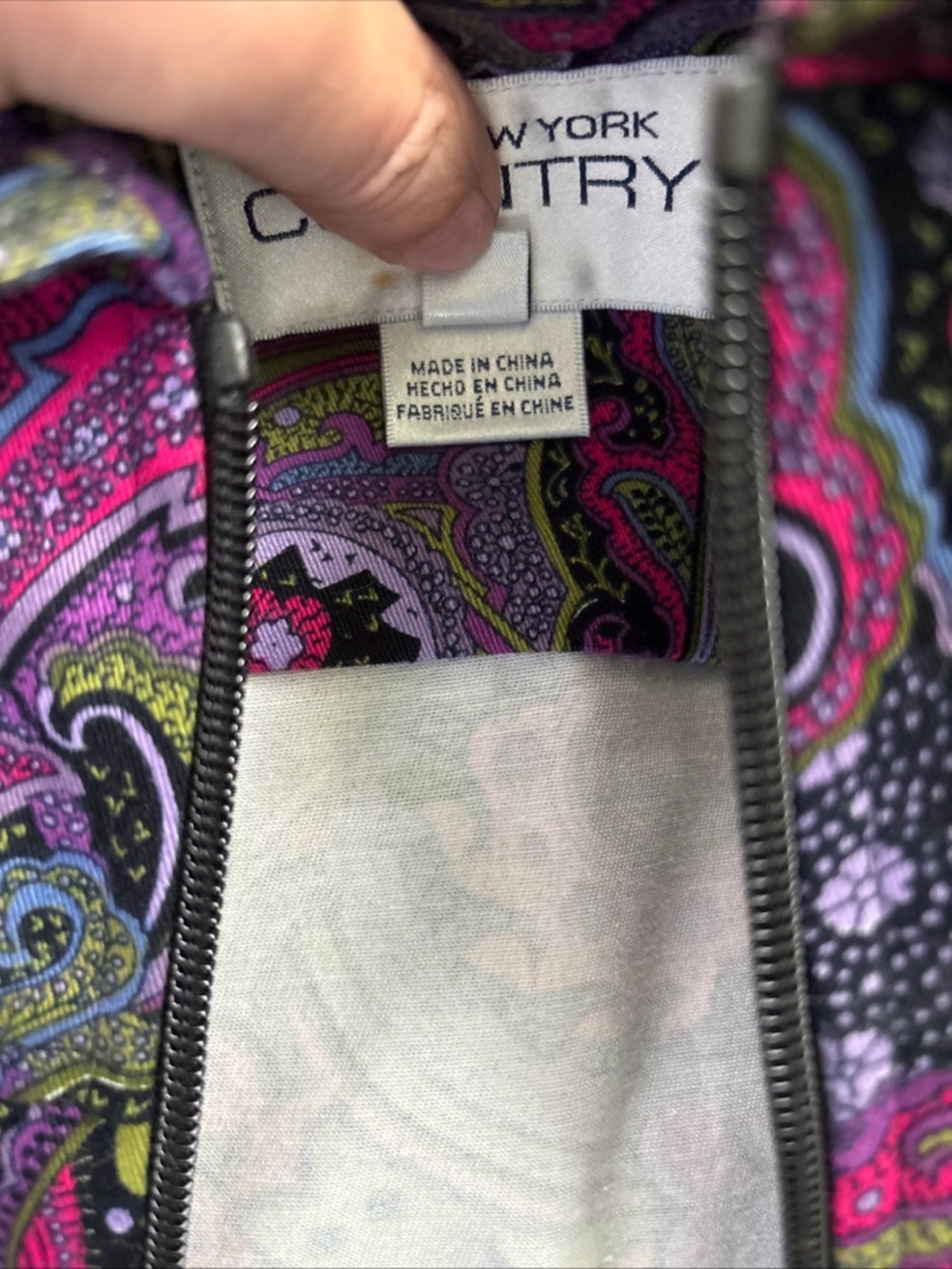 Jones New York Country Purple Paisley Zip-Front Jean Jacket Size XS Artsy - Picture 6 of 7